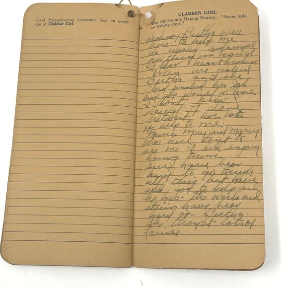 Vintage Clabber Girl Baking Powder Recipe Booklet Note Book with Writing In It - Picture 7 of 11